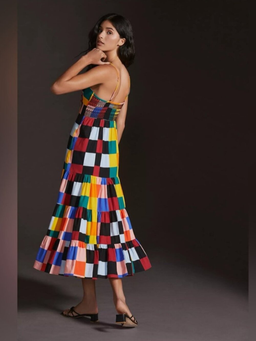 🆕 PLENTY BY TRACY REESE ANTHROPOLOGIE CHECKERED MAXI DRESS | SIZE M | NWT - Picture 3 of 11